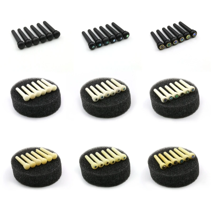 Ebony/Cow Bone Guitar Bridge Pin String Peg Replacement Guitar Bridge Pin A52F