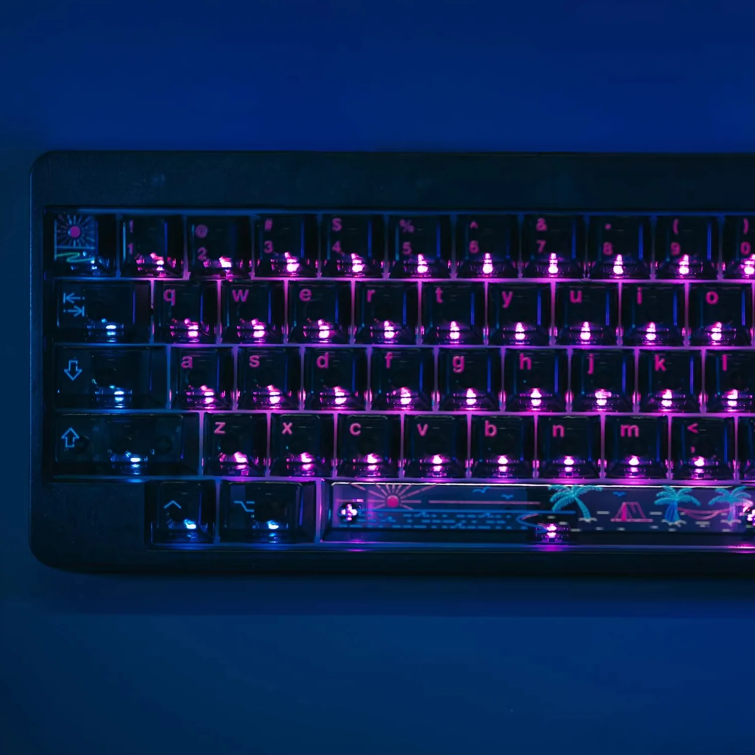 

ICE CAT Seaside Theme Keycaps Black Transparent ABS Cherry Profile Keycaps Customized Creative E-sports Gaming Keyboard Keycaps