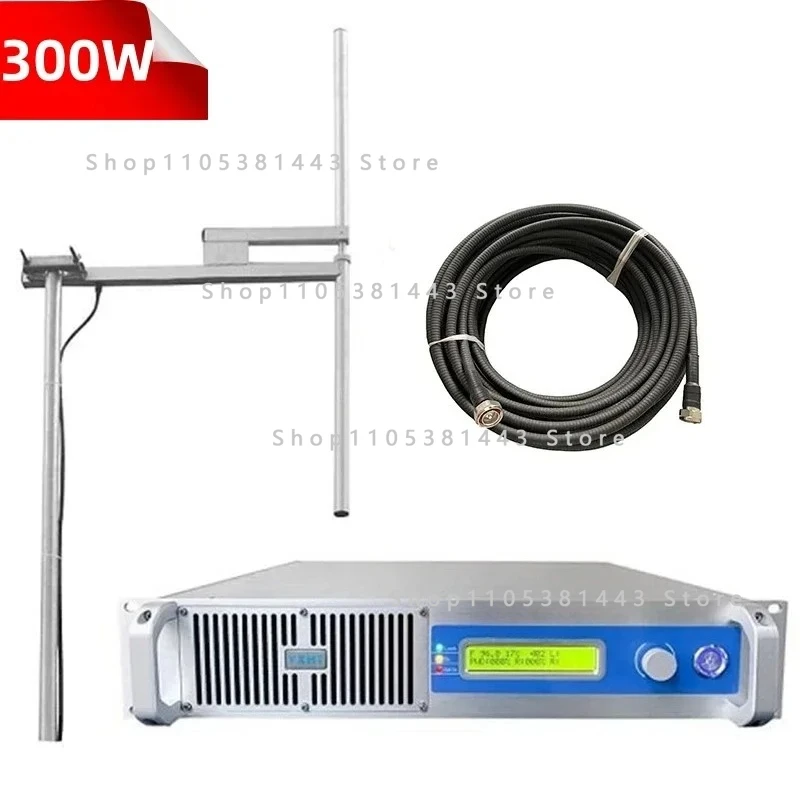 Broadcasting Equipment for Radio Station 500W 300W 1500W +30 Meters 1/2 Cables+Single Dipole 1KW FM Transmitter