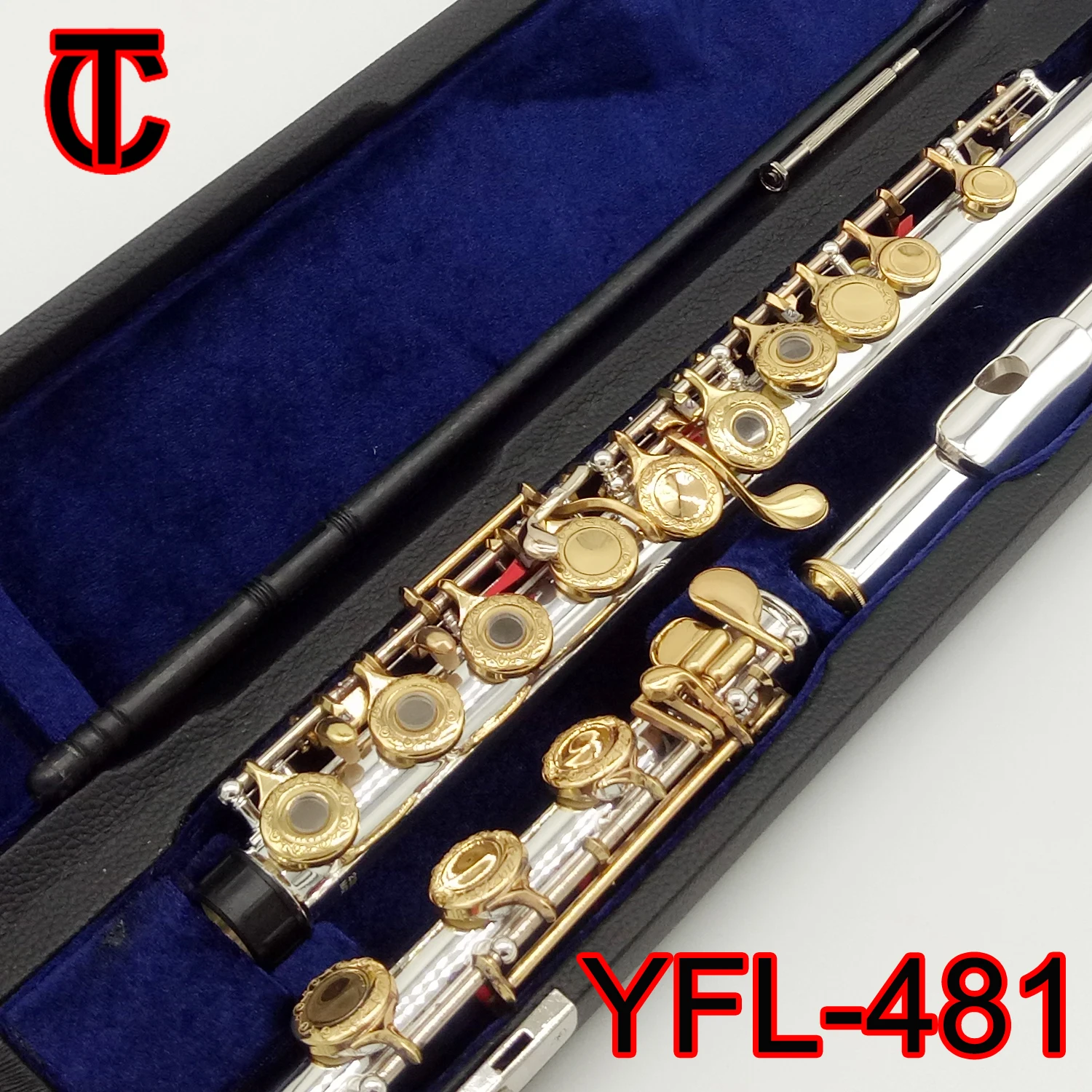 Music Fancier Club Professional Flute 371 Engraving Hand Carved Keys Gold Plating Flutes B Leg Open Holes 17 Gold Keys