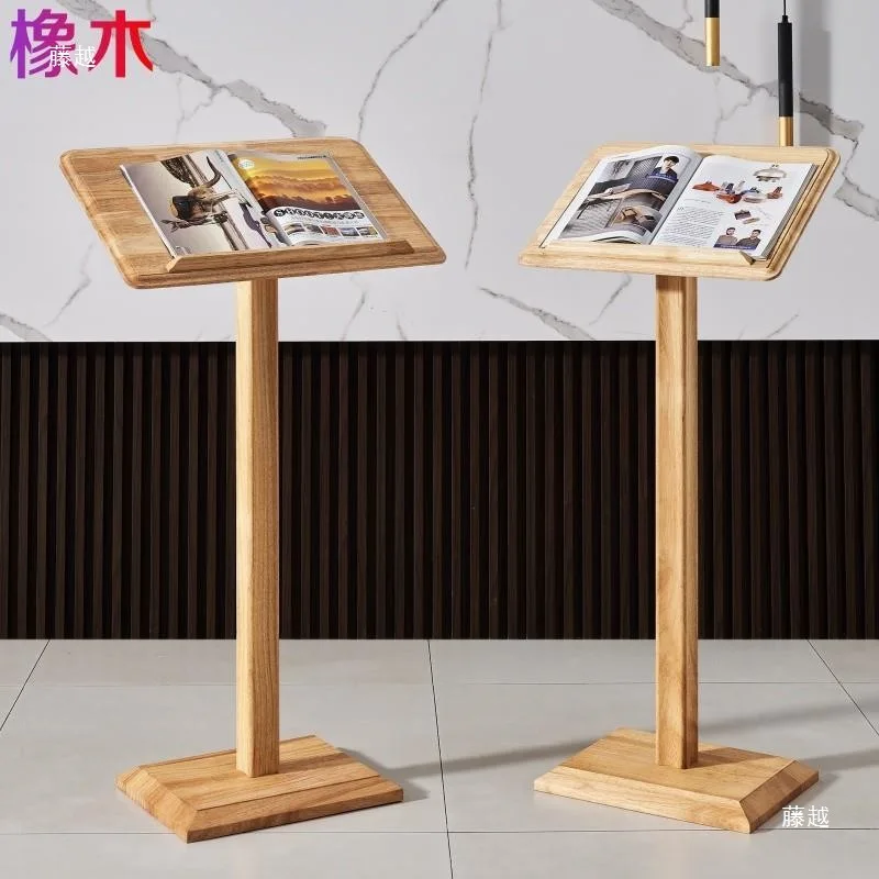 Solid wood display rack vertical billboard oak outdoor poster information lobby menu promotional water sign with rivets