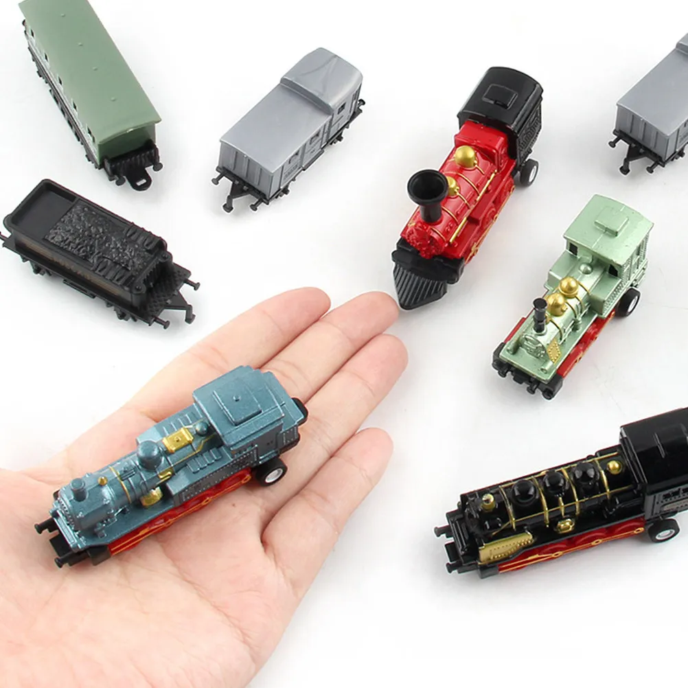 

4 Pcs Retro Steam Train Mini Pull Back Model Engineering Vehicle Toys Colorful Car