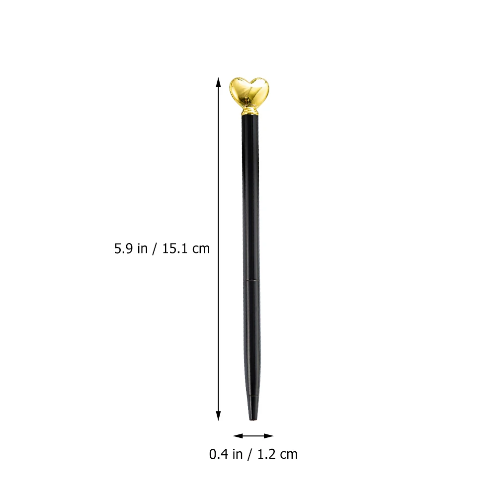 

6 Pcs Ballpoint Pen Heart Shaped Pens Ink Metal Heart-shaped Cute Valentines Day Decorative
