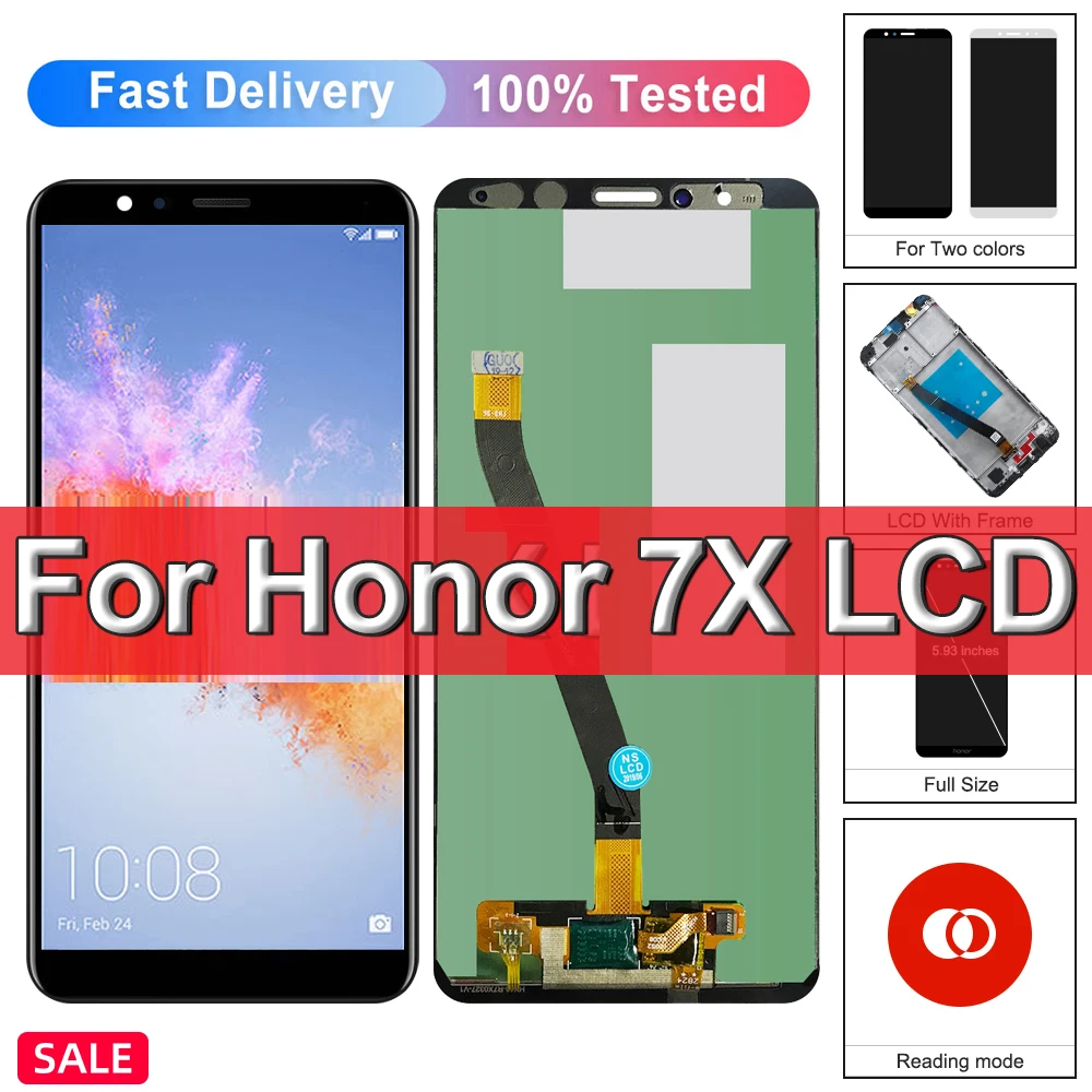 For Huawei honor 7X LCD Display With Frame Touch Screen Digitizer Assembly Replacement For Honor 7X BND-L21 BND-L22 BND-L24 LCD