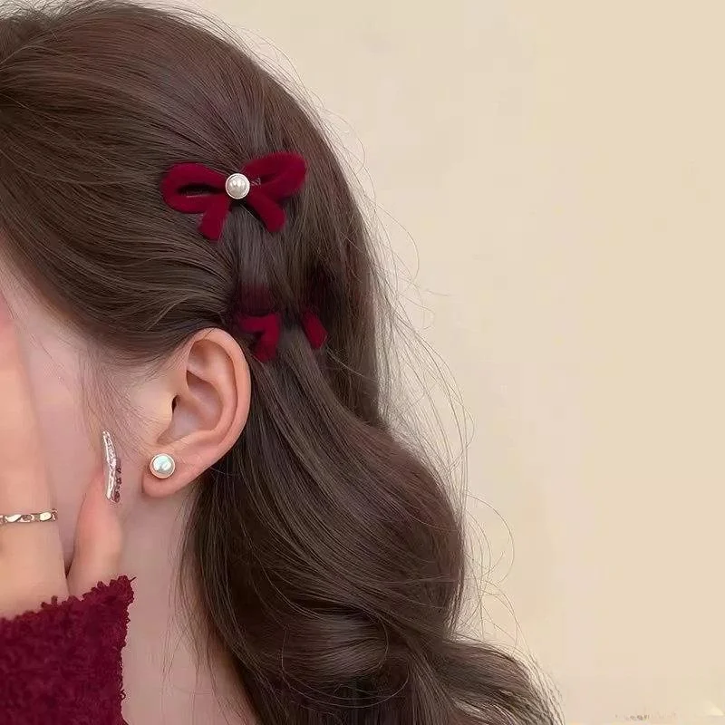 

Красные аксессуары для волос: заколки-узелки для челки, высококачественные зажимы для волос, новинка весенней моды 2026 года