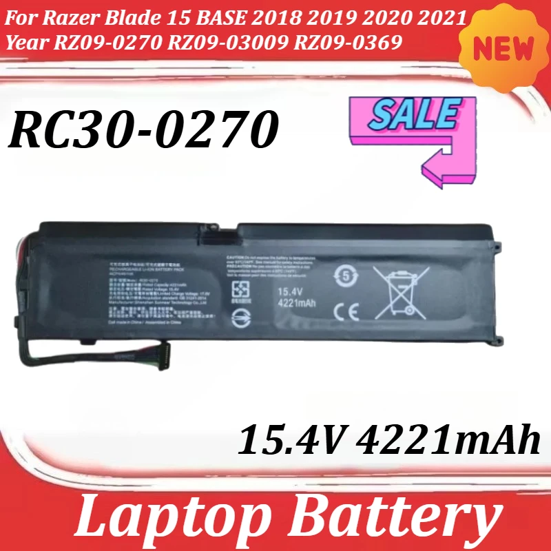 

RC30-0270 RC30-0328 15.4V 4221mAh Laptop Battery For Razer Blade 15 BASE 2018 2019 2020 2021 Year RZ09-0270 RZ09-03009 RZ09-0369