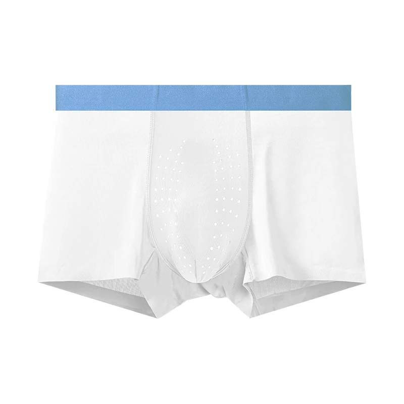 Men's fashionable, comfortable, cool, close fitting, personalized ice feeling, men's boxer shorts in three colors to choose from