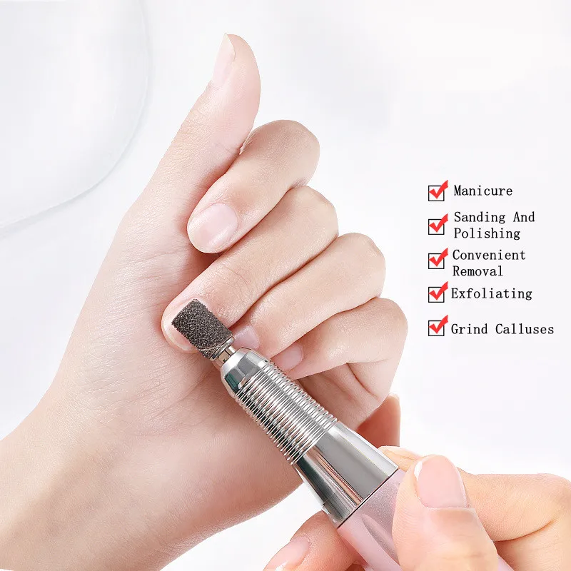 Máquina elétrica cerâmica diamante broca conjunto prego rotery moagem uv gel manicure arquivos cutícula remoção da arte do prego bit limpo