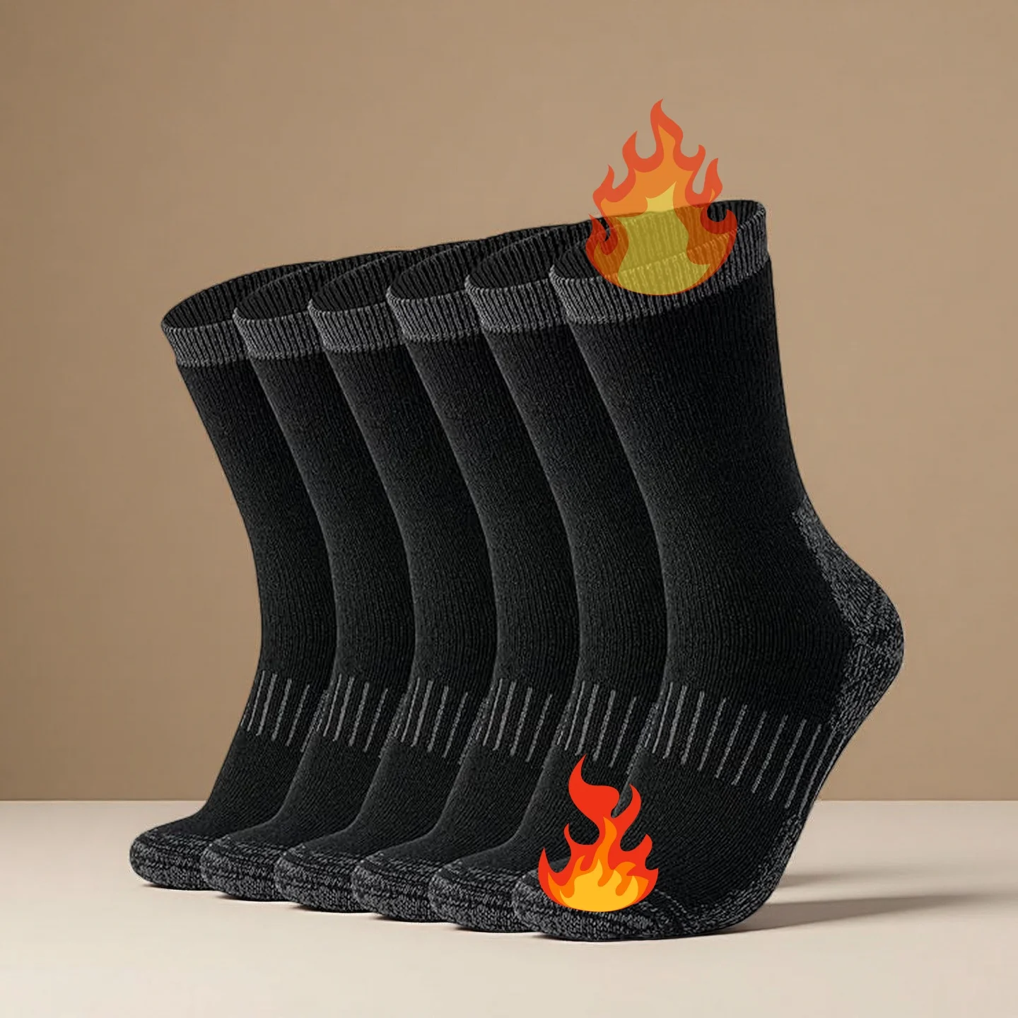 Merino Wool Thermal Socks, Suitable for Both Men and Women, 3 Pairs of Fully Cushioned Winter Boot Socks, Suitable for Hiking and Working in Cold Weather