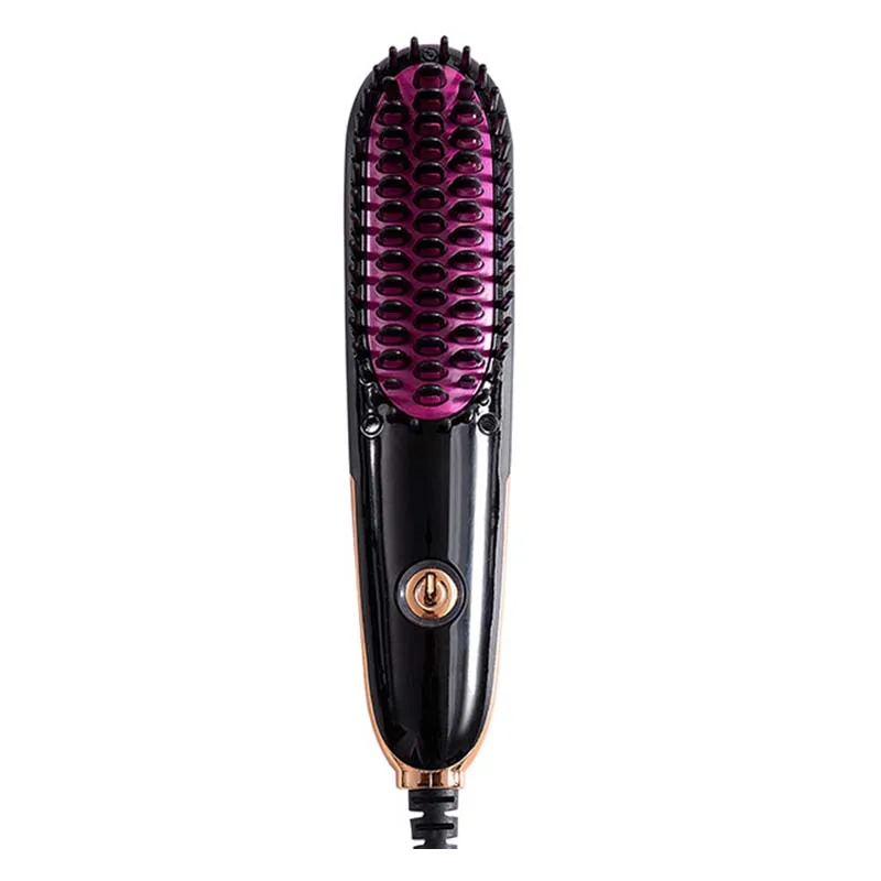 Hot Selling Fast Heating Negative Ion Straight Hair Brush Portable Ceramic Coating Straight Hair Comb Can Straighten Beard