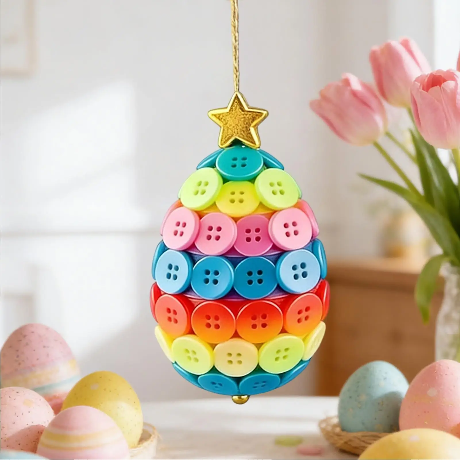 Conjunto de enfeites de botão, coelhinho da páscoa, decoração engraçada para casa, feriado, cenoura, artesanato, kit de botões para adultos, crianças, sala de estar, quarto