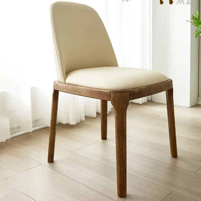 Nordic Ergonomic Dining Chairs Trendy Upholstered European Luxury Dining Chairs Wood Modern Chaise Design Home Furniture