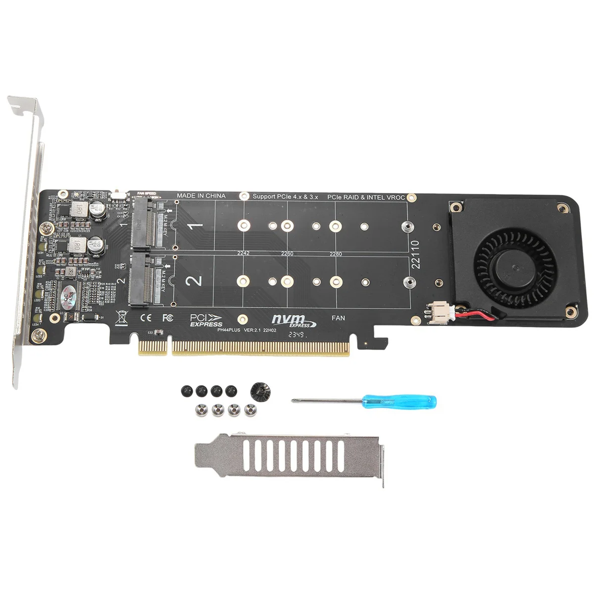 Karta adaptera PCIeX16 do M.2 M-Key NVMEx4SSD Adapter rozszerzeń macierzy Rozgałęźnik Karta serwera 2U