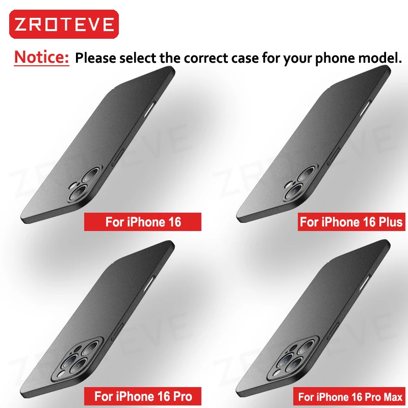 For iPhone 16 15 14 13 12 Pro Max ZROTEVE Slim Matte Hard PC Cover For iPhone15 iPhone16 Plus iPhone13 Mini SE 2022 Phone Case