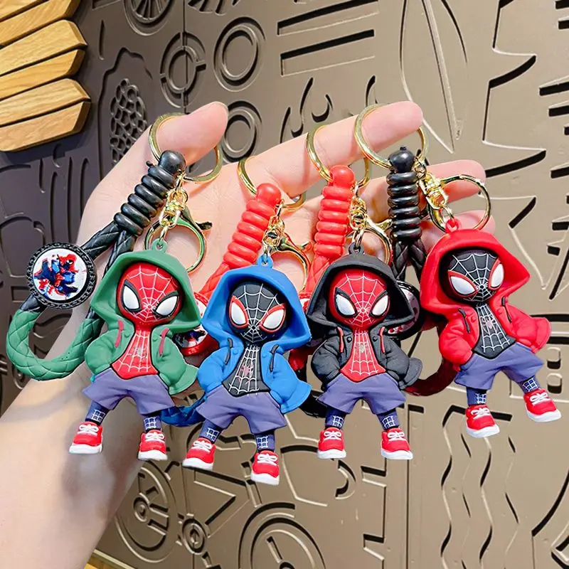 جديد سبايدرمان مارفل لطيف ولطيف شخصية باردة عالية القيمة طالب مقاوم للماء حقيبة الظهر الطرفية دمية قلادة سلسلة مفاتيح السيارة #6