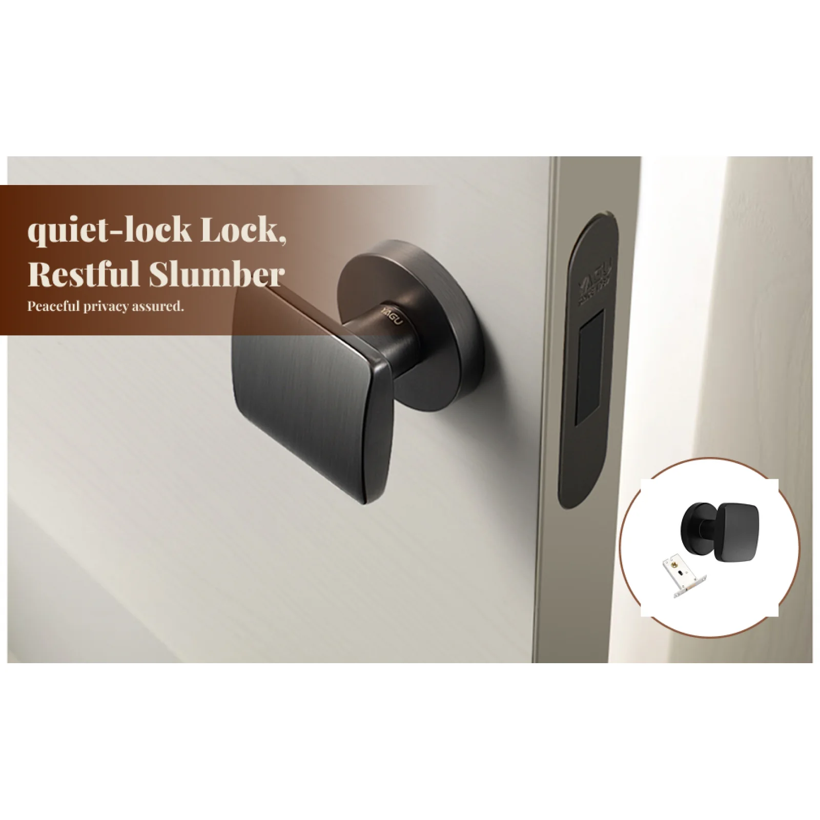 

Invisible Door Hardware Single Side Keyless Hidden Easy Installation Square Door Handle for Dining Rooms Bedroom