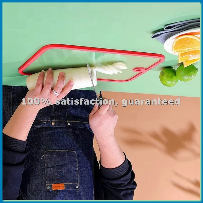 Tempered Glass Cutting Board Non Slip Smooth Edge Multi Functional Kitchen Chopping Board for Fruit and Meat Easy to Use-A69M