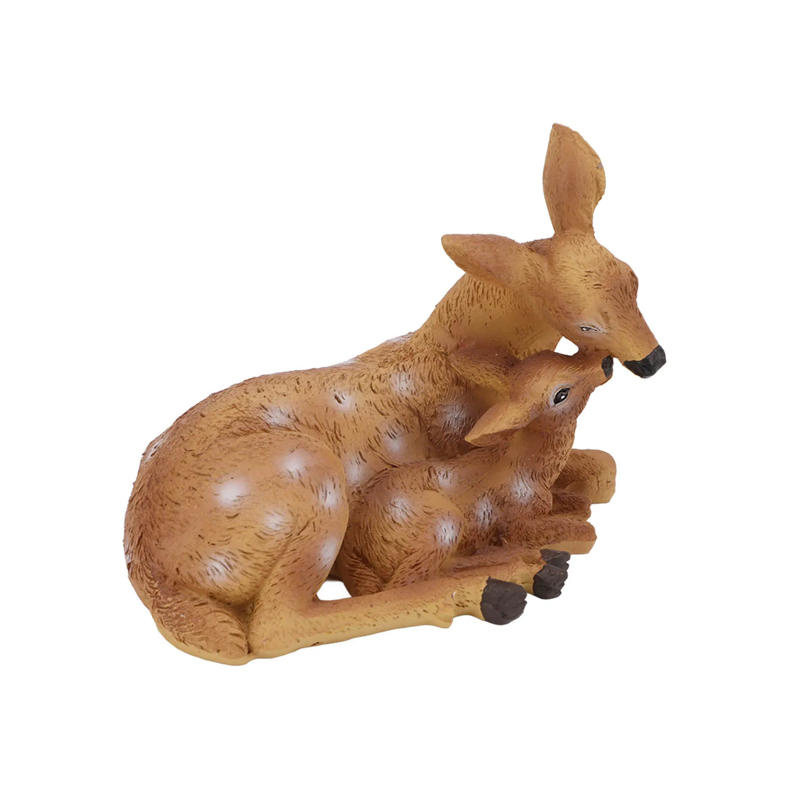 Garden Deer Figurine Resin Hand Painted Coating Treatment Vivid Details Lovely Deer Statue Ornaments for Home Garden Decoration