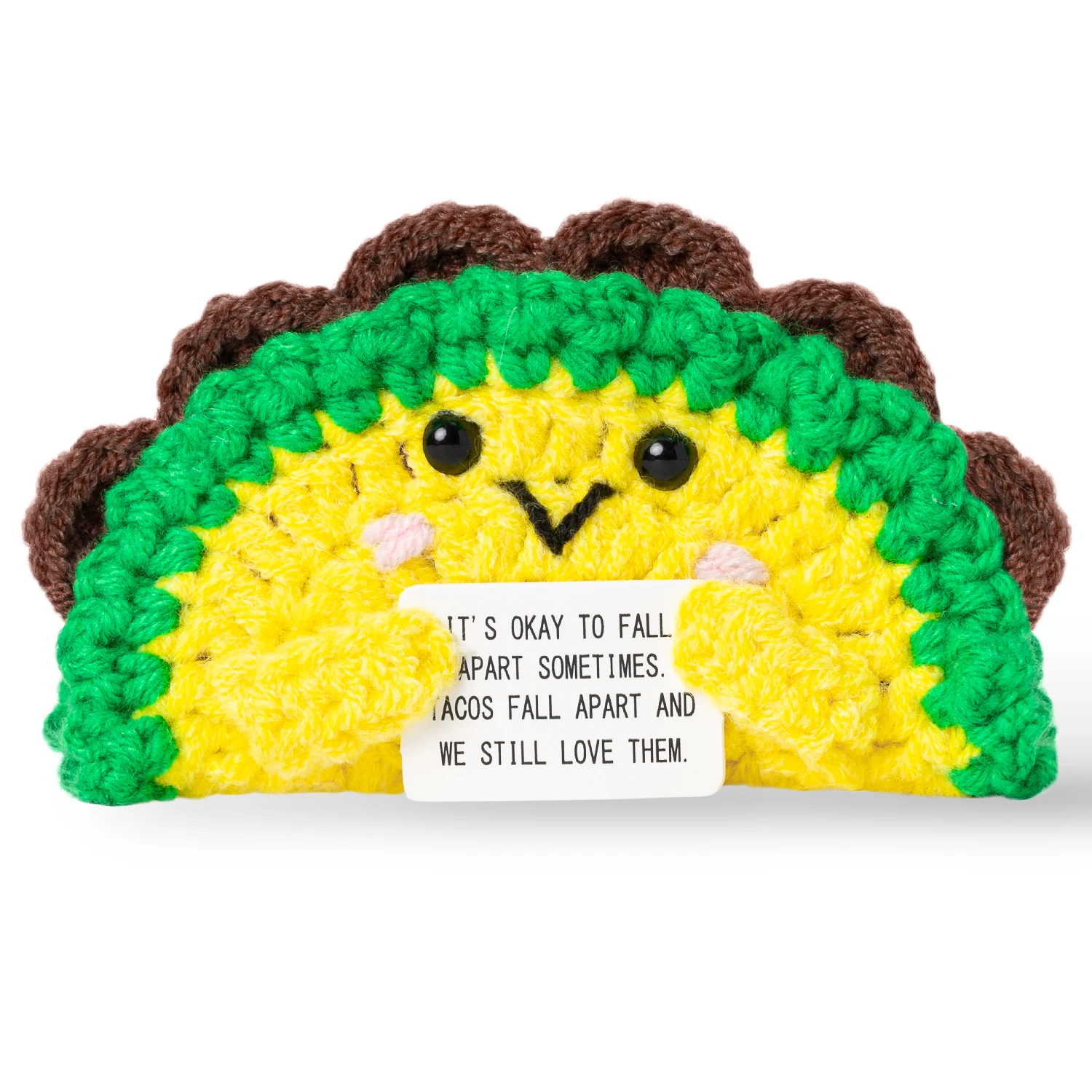 Handmade Taco Decor with Positive Affirmation Card, Uplifting Gift for Coworkers or Friends, Whimsical Home Accent for Taco Fans