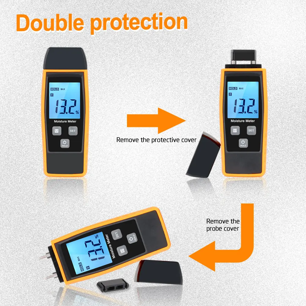 RZ Wood Moisture Meter Digital Hygrometer Woodworking Humidity Tester Timber Damp Detector