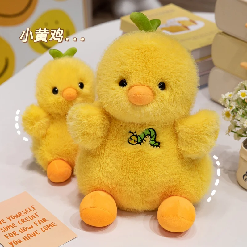20/30cm simulação dos desenhos animados anime pequeno pato amarelo e pequeno frango amarelo brinquedo de pelúcia crianças kawaii boneca presentes do festival