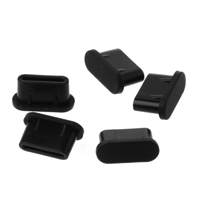 5 Pieces Portable Phone Accessories Silicone Dust Plug for Type-C USB Charging Port Protector L41E