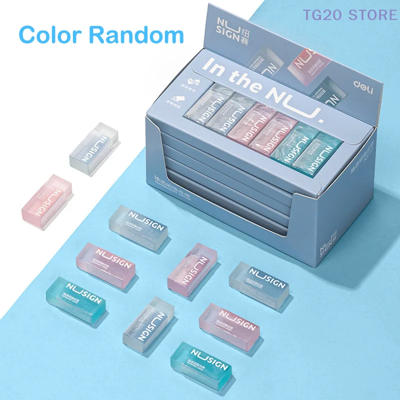 Random Solid Color Transparent Eraser Rubber Soft Erasers Ins Simplicity Wipe Clean Eraser Lovely Student Stationery Supplies