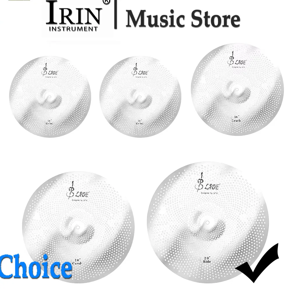 SLADE Silent Cymbal Set Alloy Mute Cymbal Pack Cymbal Low Volume Cymbal 14-20 Inch Percussion Replacement Accessory for Drum Kit