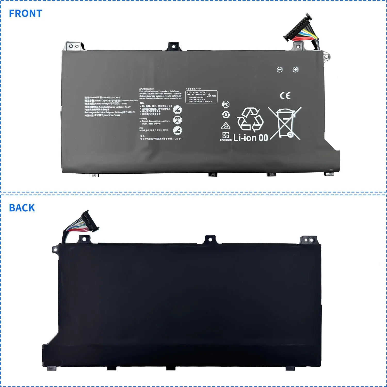 Imagem -06 - Dxt-bateria do Portátil para Huawei Matebook d 15 Hb4692j5ecw31 Bohl-wdq9hn Bob-wah9p Hnl-wfp9 Hnl-wfq9 42wh Novo 2023