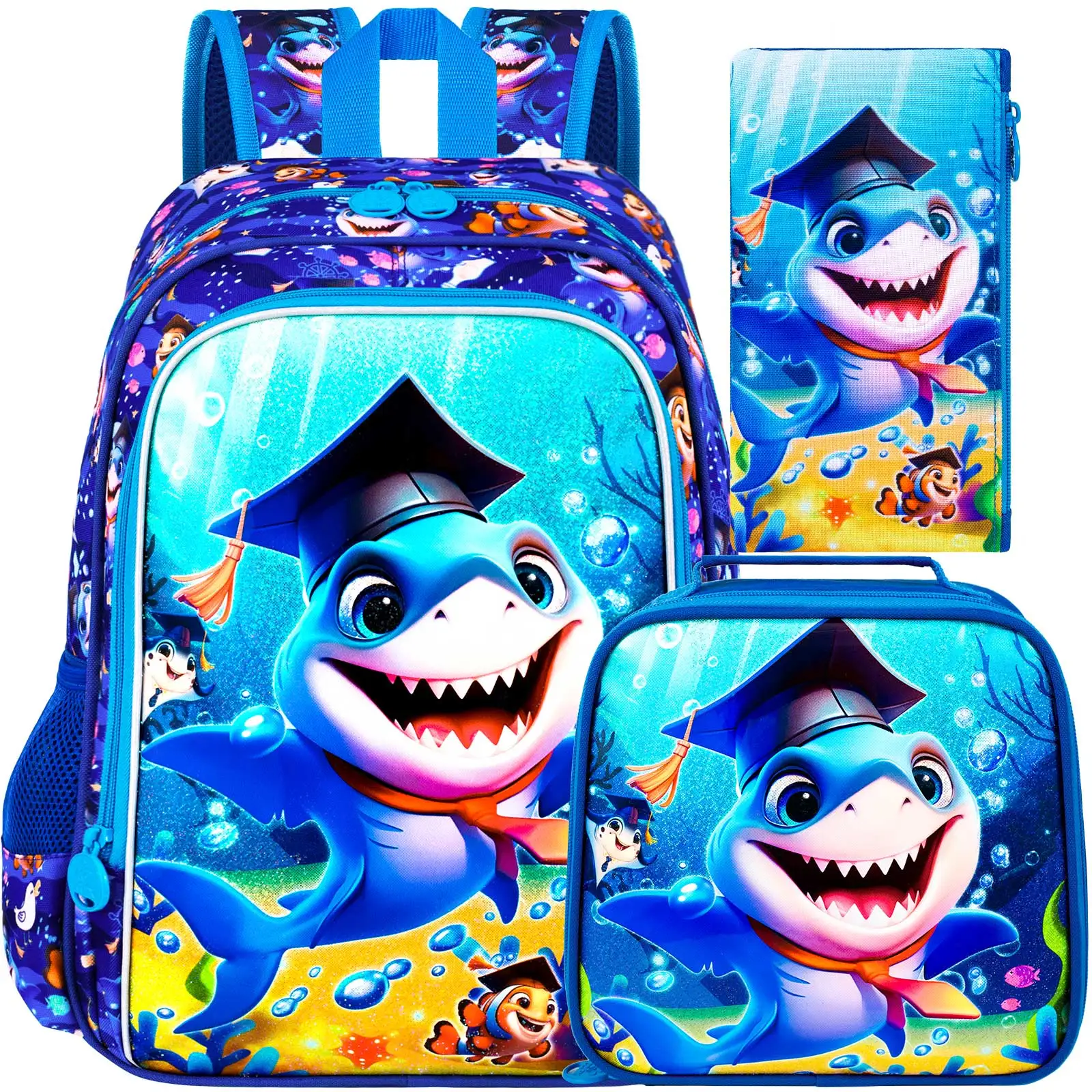 

3PCS Backpacks for Girls, 16" Elementary Kids Backpack Preschool School Bookbags and Lunch Box