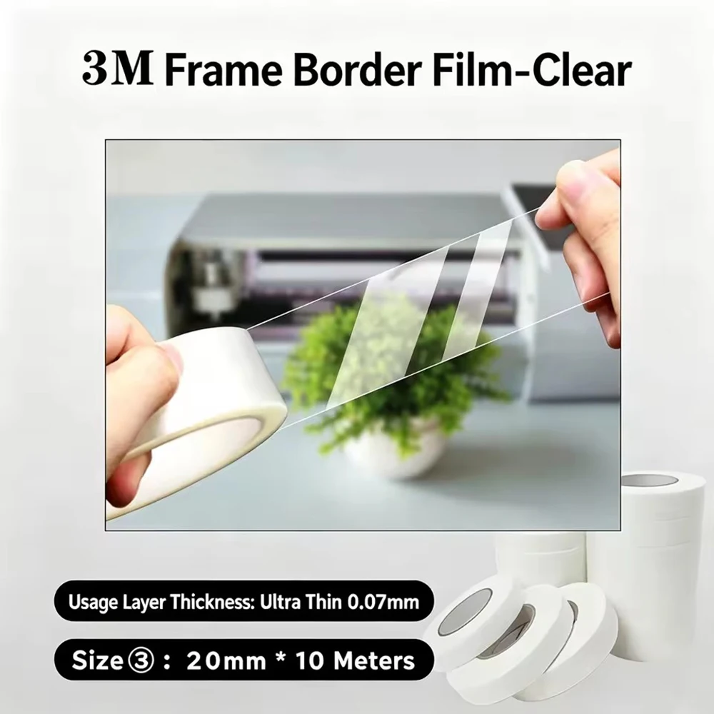 FONLYU 5pcs 20mm*10m Transparent Glossy Matte Border Protecting Film for Mobile Phone Full Coverage Film Frame Sealing Wrapping