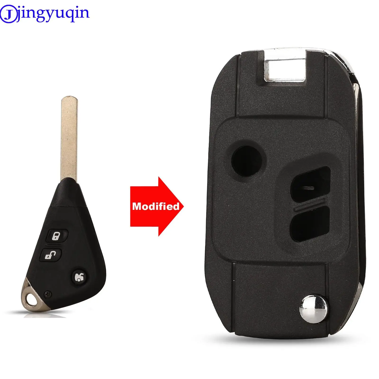 jingyuqin Replacement Shell Modified Folding Remote Key Case Fob 2/3 Buttons For Subaru Legacy Forester Outback Impreza