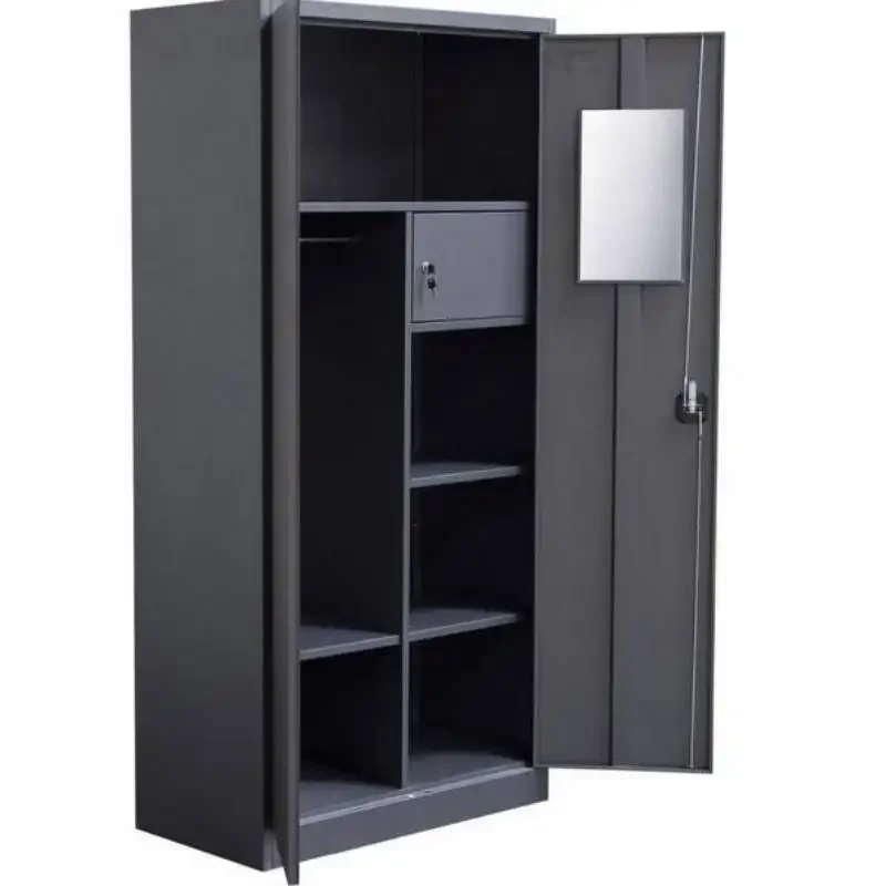 A 2 Door Steel Cupboard for Clothes Metal Cabinet Clothing Steel Armable Hanger Almari Cabinet Locker Bedroom Wardrobe Closet