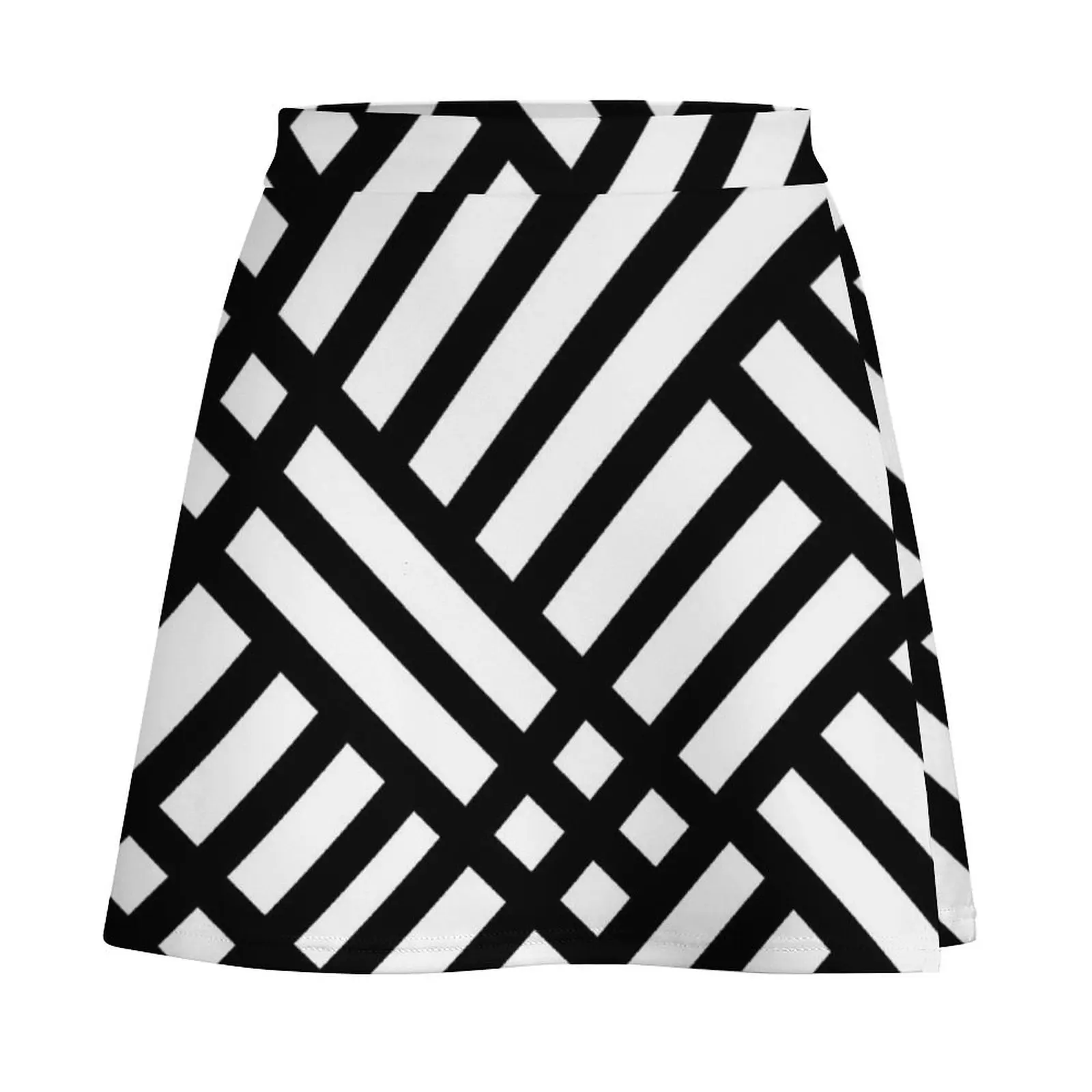 Black and White Retro Stripes and Checks Mini Skirt night club outfit kawaii clothes skirts for women Mini Skirt