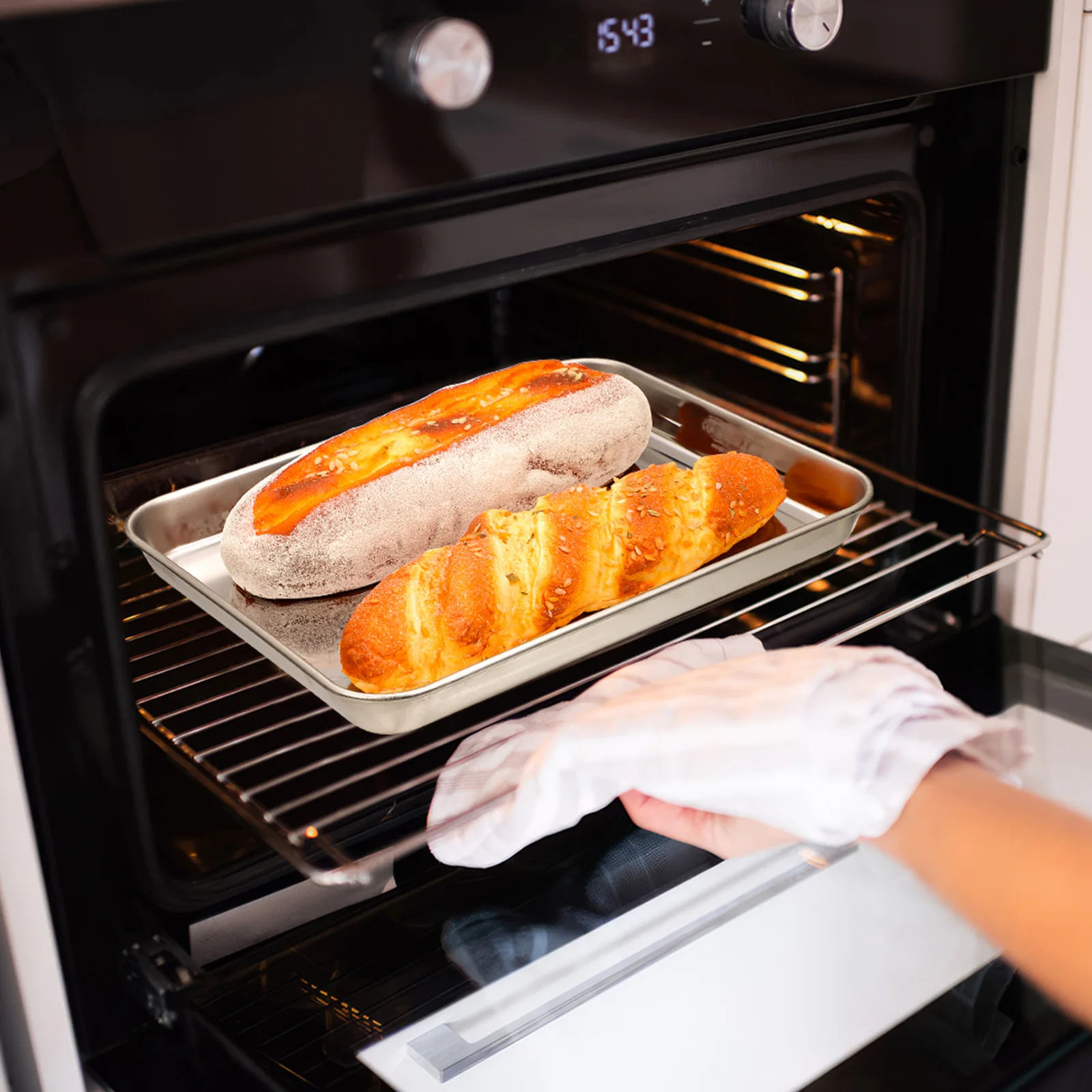 

Stainless Steel Baking Plate 26x20x3cm Bake Pan Food Stainless Steel Plate Container BBQ Picnic Camping Outdoor