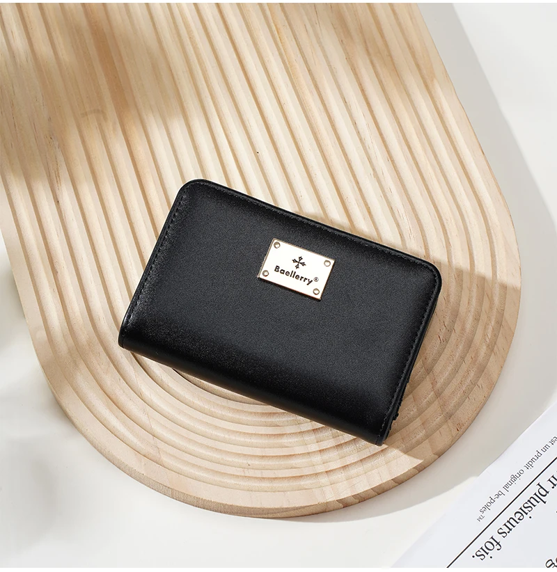 High-Quality New Women's Short Wallet High Capacity Card Clips Simple Zipper Coin Pocket Photo Holder Wallet for Girls