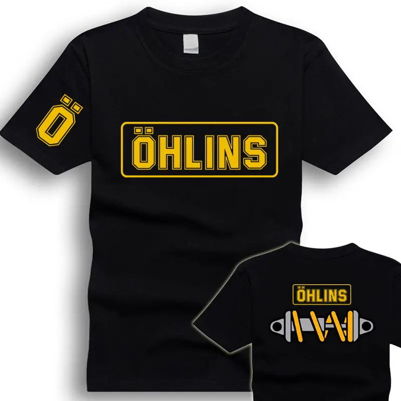 OHLlNS Motorcycle Shock Absorber Modified T-Shirt 2026 Summer 100% Cotton Crew Neck Car Club Casual Unisex Short Sleeve Tee