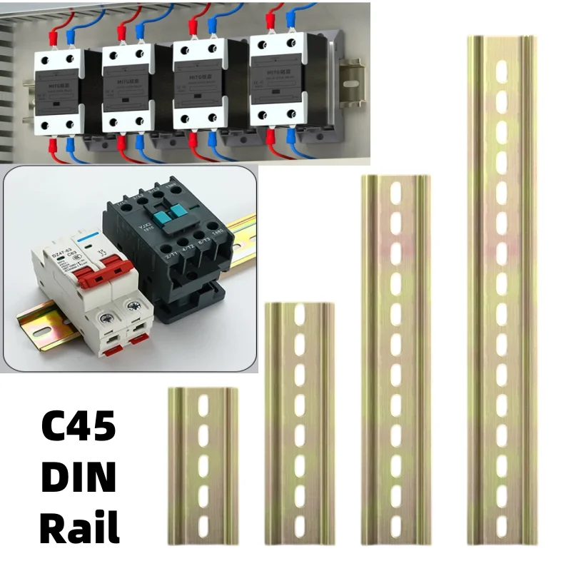 Universal Thickness Din Rail Guide Slotted 10/20/30/50cm C45 Circuit Breaker Terminal Blocks AC Contactor Guide Rails