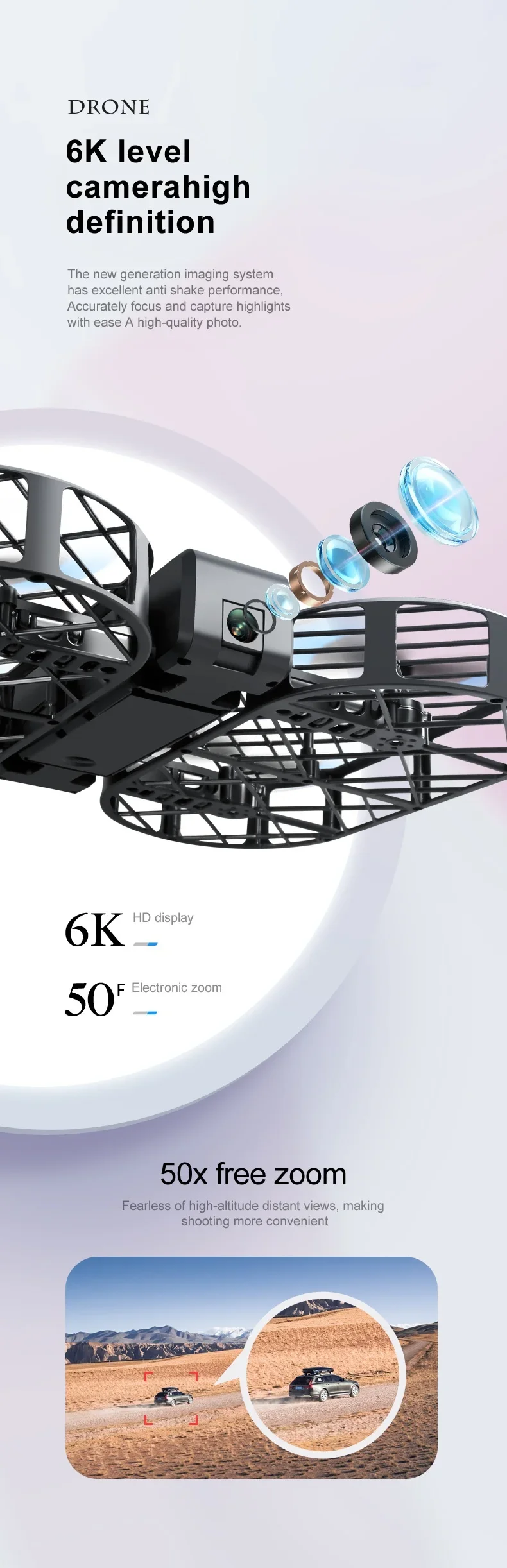 8K Mini Drone 8K HD Camera Aerial Photography WIFI Grid Aircraft Full Protection Pocket UVA Fixed Height RC Airplane Gifts