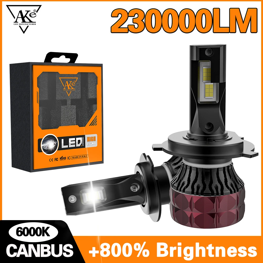 Super brilhante h4 h7 h11 led farol canbus h1 9005 hb3 9006 hb4 9012 6000k 110w 230000lm lâmpada de nevoeiro 1:1 mini lâmpada para carro