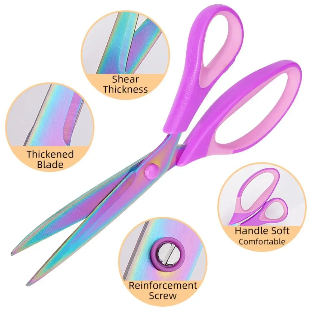 Titanium Craft Office Tailor Scissors 8/7/5 Inches Colorful Handmade Scissors Sewing Tools Titanium Plated