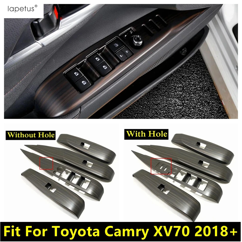 

Car Inner Door Armrest Window Glass Lift Button Switch Panel Cover Trim For Toyota Camry 2018 - 2023 ABS Wood Grain Accessories