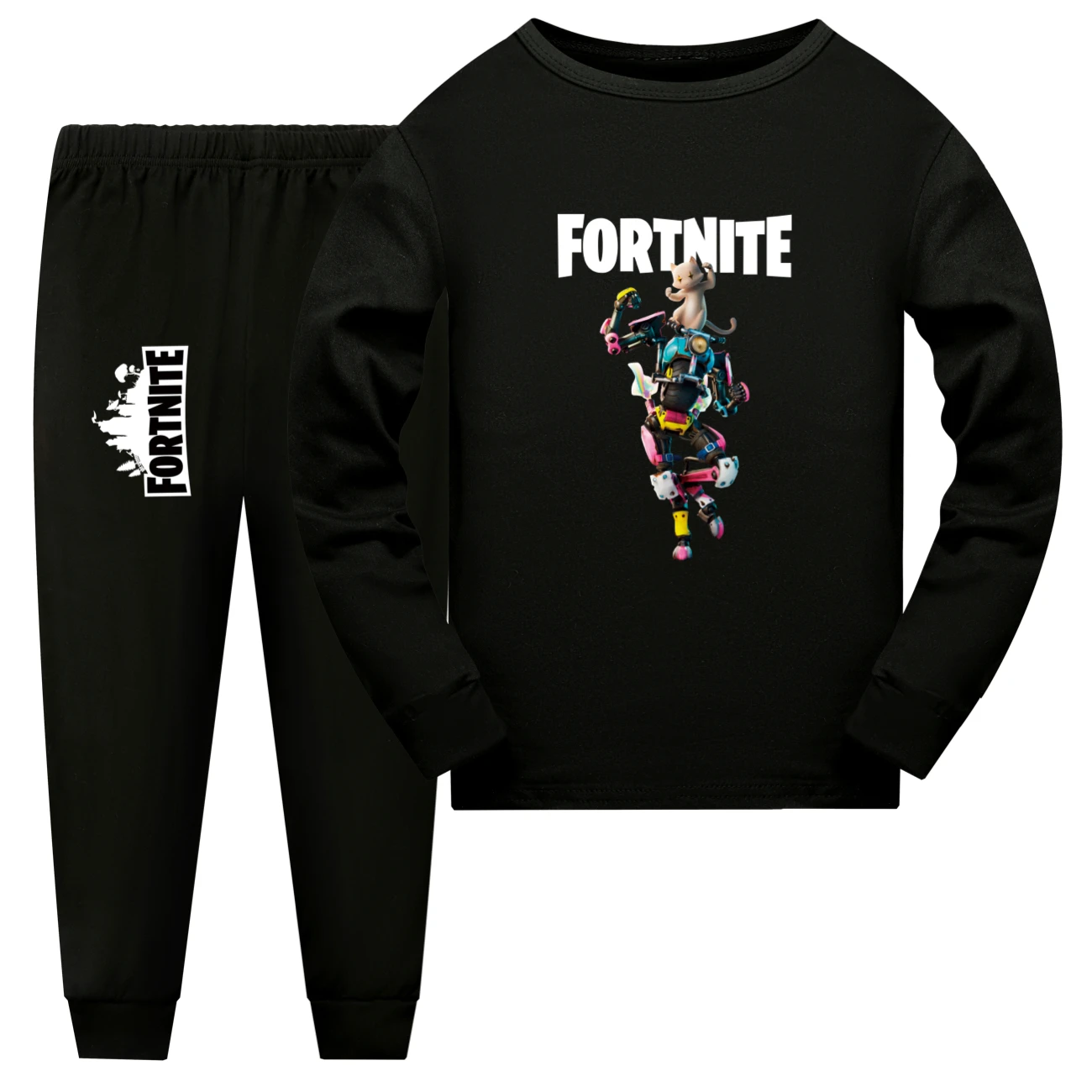 Childrens Fortnite T-shirt Suit Girls Autumn Winter  Tops+shorts Pants Pajamas Home Wear Clothes Sports Set506
