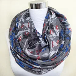 Fashion warm  Autumn Winter flower infinity Neck Scarf Women leaf ring Scarves  soft circle Female Neckerchief Shawl