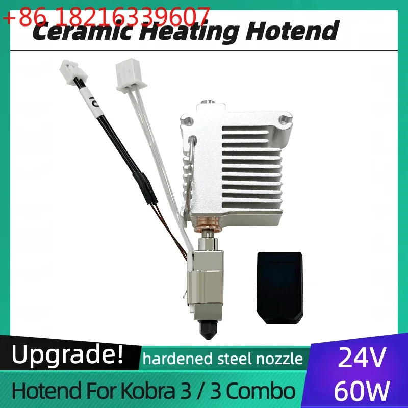 New Upgrade Kobra 3 Hotend 24V 60W Ceramic Heating 0.4mm for Anycubic Ceramic Hotend for Kobra 3 Combo 3D Printers