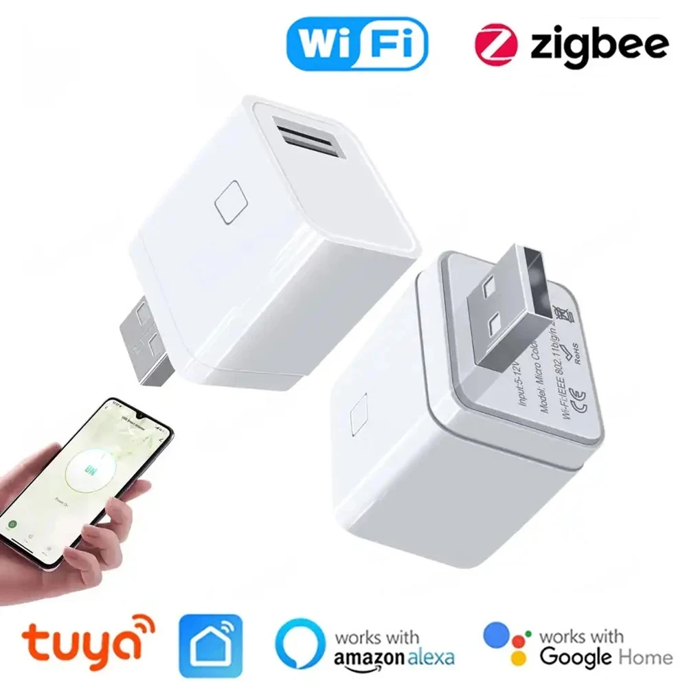 Tuya Smart WiFi/Zigbee Micro 1 2 3 USB Adaptor Switch 5V Mini USB Power Adaptor Smart Life Control Via Alexa Google Yandex alice