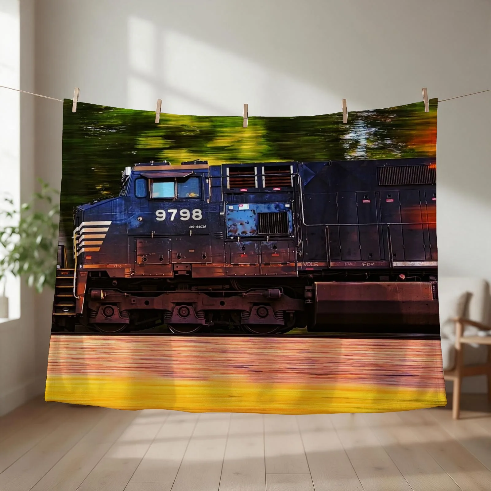 Norfolk Southern Locomotive going 55 MPH Throw Blanket Fashion Sofas For Baby for sofa Camping Blankets