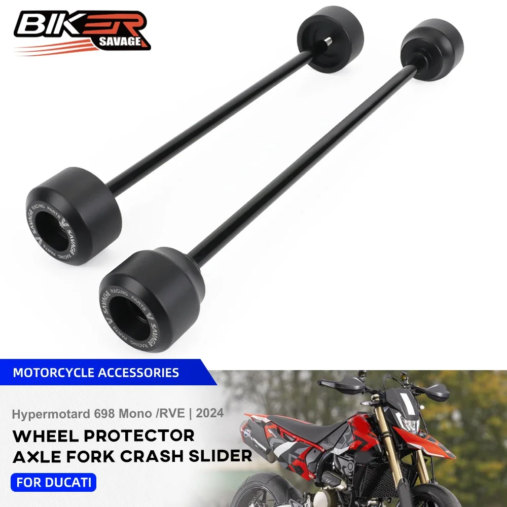 Front Rear Axle Fork Slider Protector For Ducati Hypermotard 698 Mono /RVE 2024 Motorcycle Accessories Wheel Protection