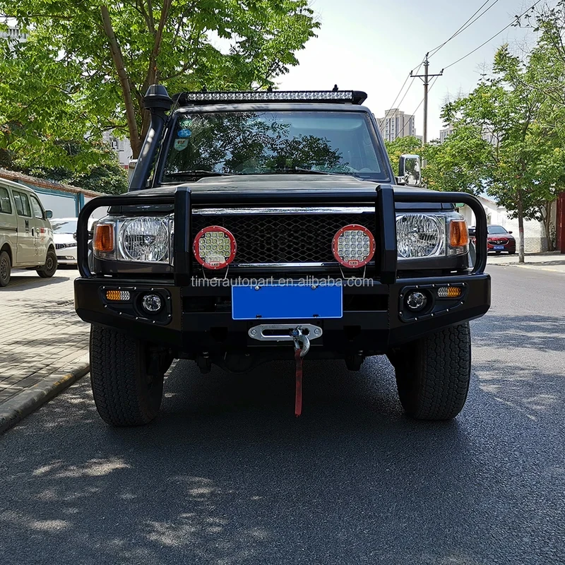 

4x4 Offroad Heavy Duty Metal SUV Steel Bull Bar Protection Winch Bumper Mount Front Bumper for Land Cruiser LC76