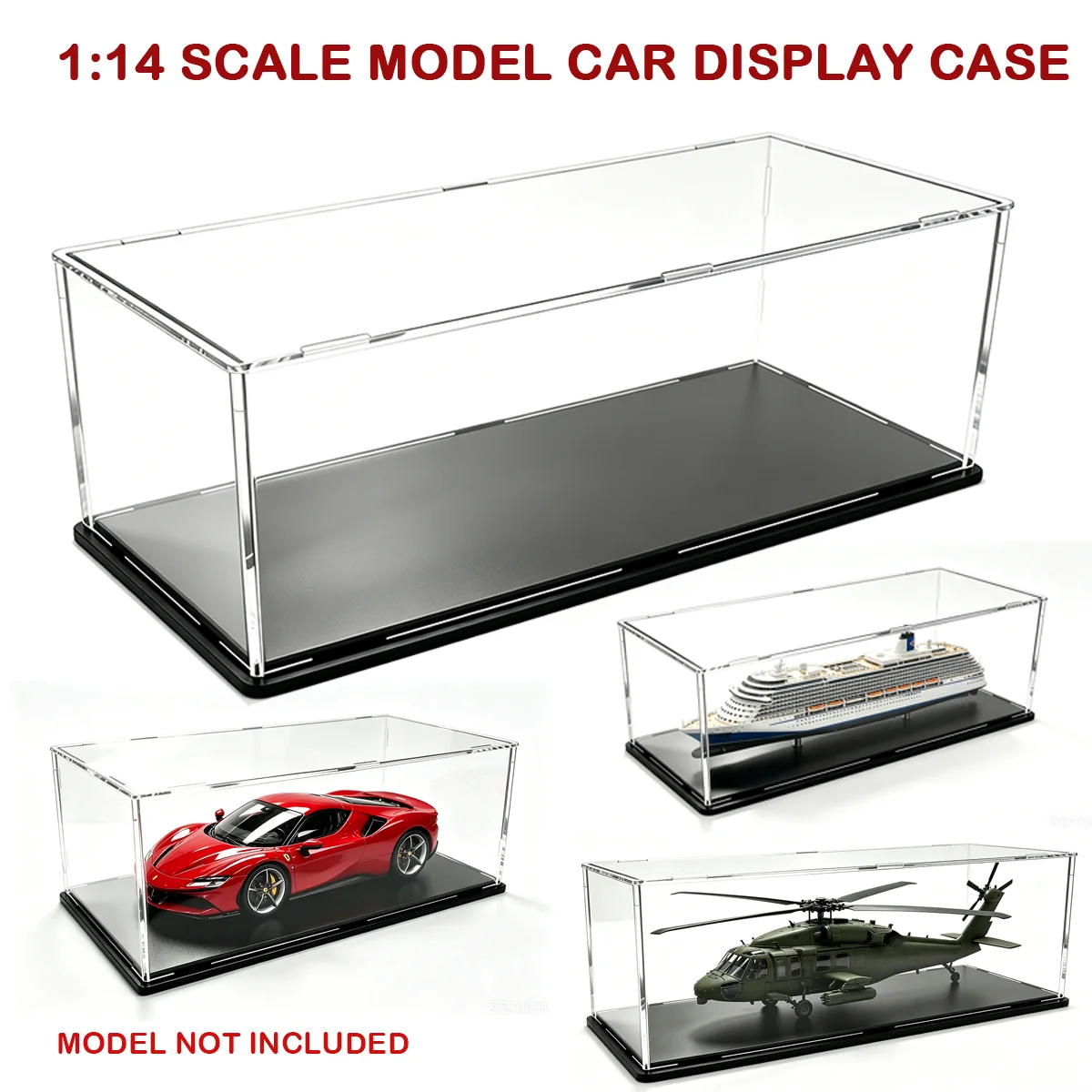 Vitrine en acrylique 1:14, sans outils, démontage facile, présentoir pour modèles de voitures de course Lego et figurines